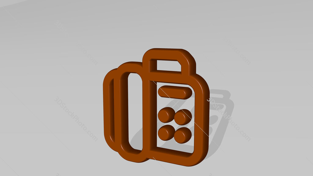 answer machine paper 3D icon casting shadow