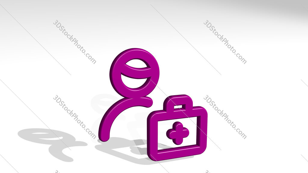 medical personnel 3D icon casting shadow