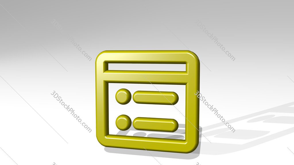 app window layout 3D icon casting shadow