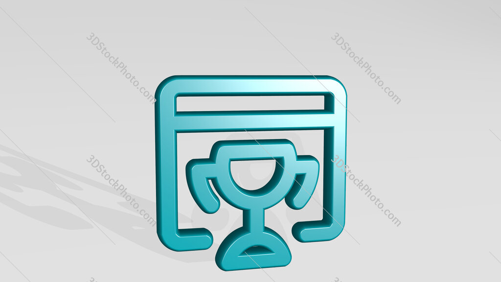 seo trophy 3D icon casting shadow