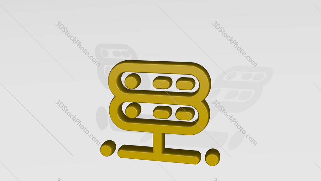 server 3D icon casting shadow