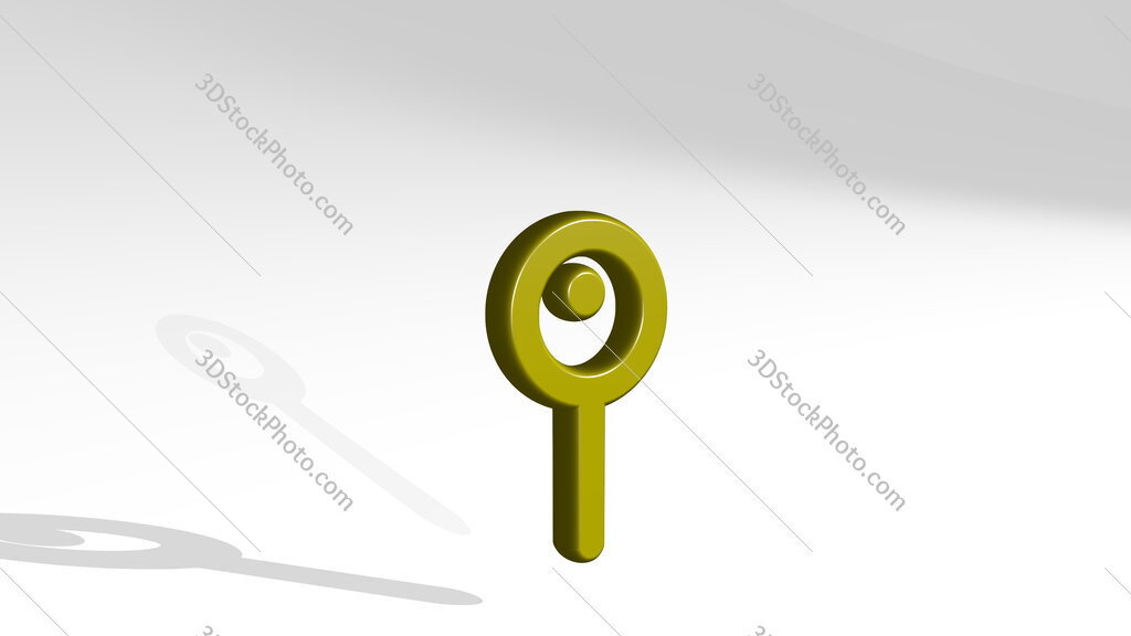 pin 3D icon casting shadow