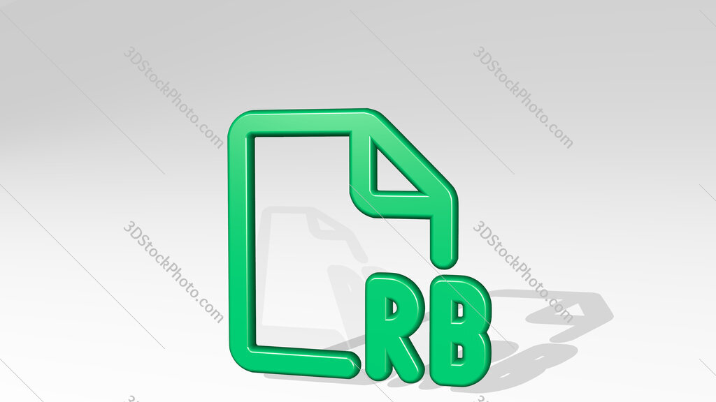 file rb 3D icon casting shadow