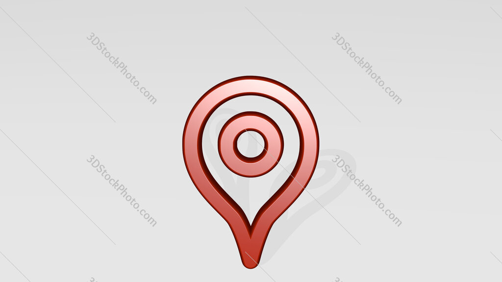 pin 3D icon casting shadow