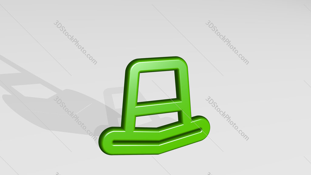 hat 3D icon casting shadow