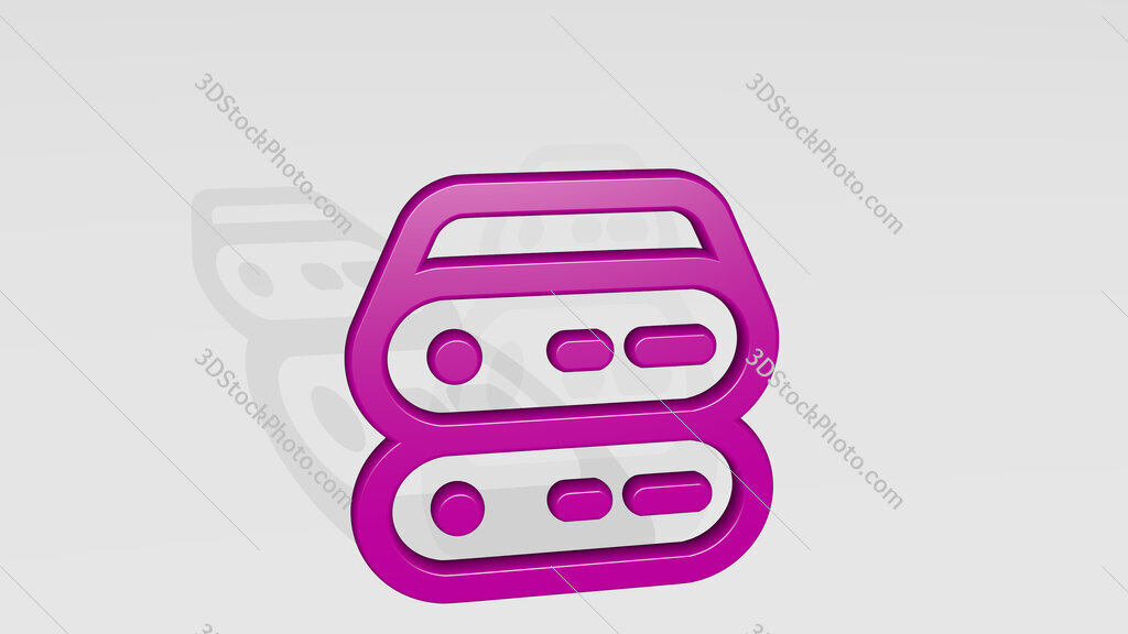 server 3D icon casting shadow