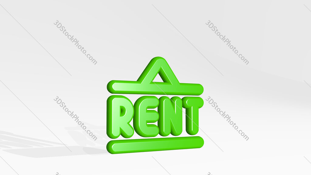 real estate sign board rent 3D icon casting shadow