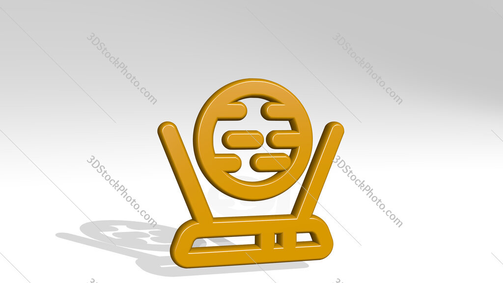 science projection 3D icon casting shadow