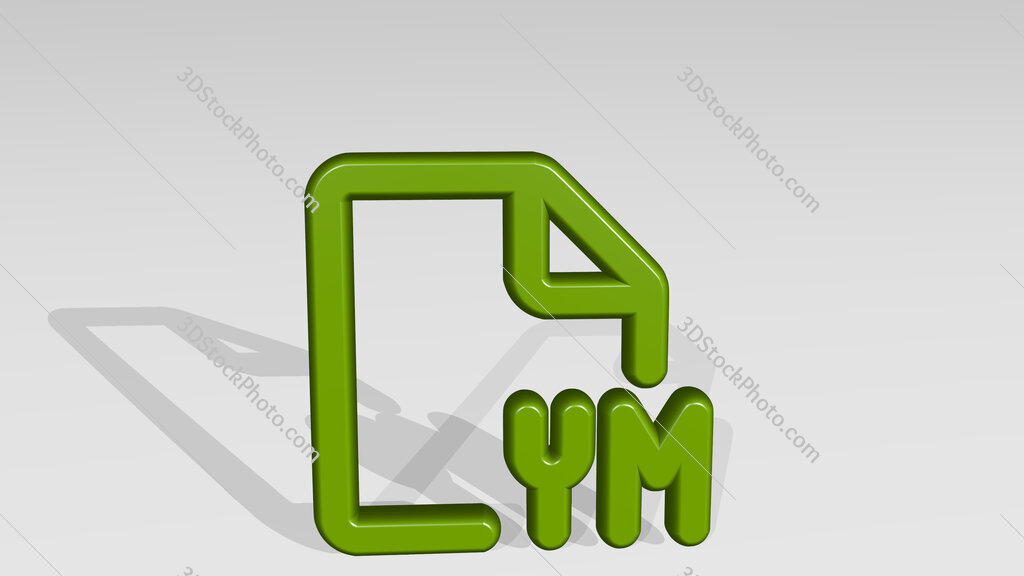 file ym 3D icon casting shadow