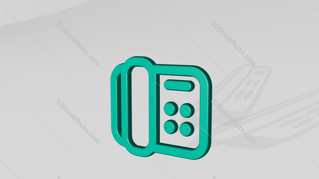 answer machine 3D icon casting shadow