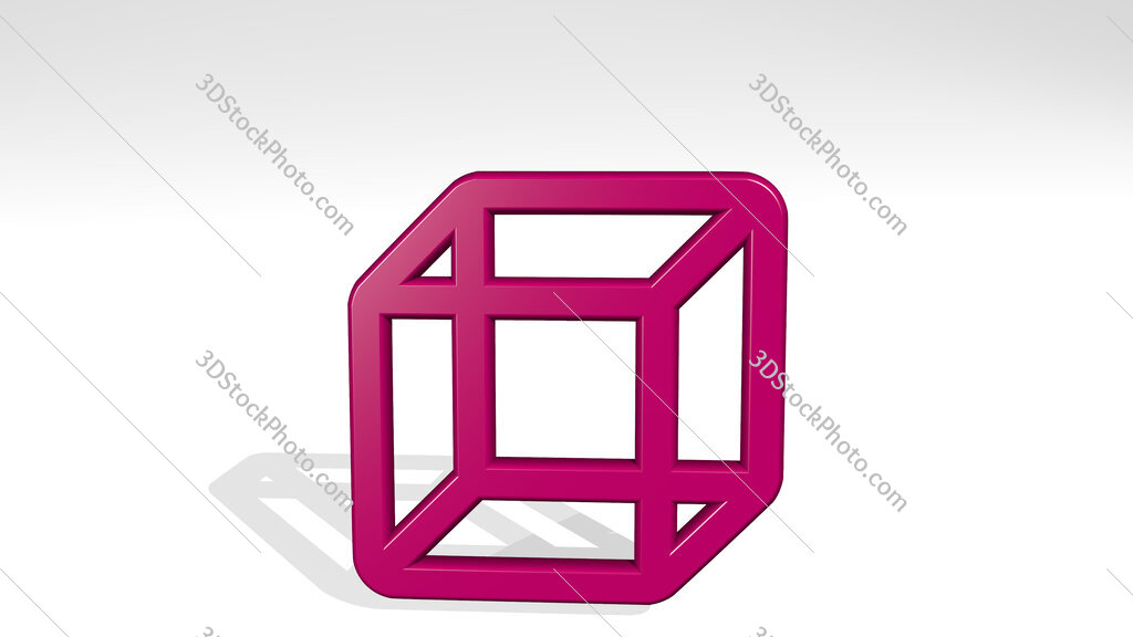 shape cube 3D icon casting shadow
