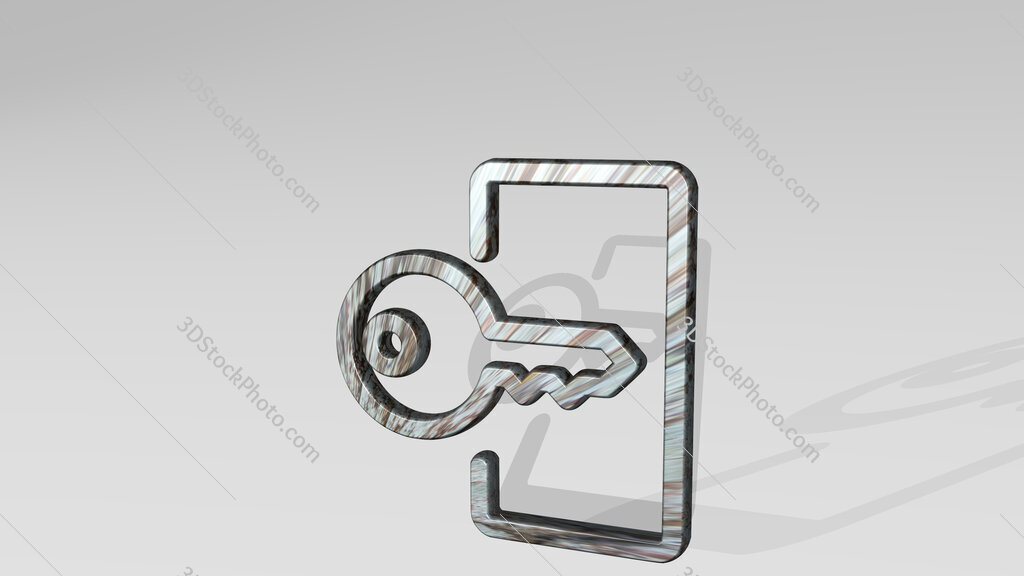 login key 3D icon standing on the floor