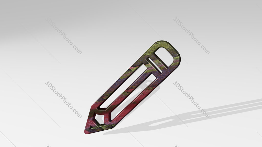 pencil 3D icon standing on the floor