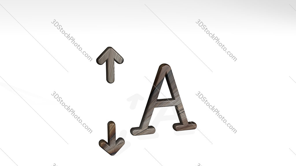 font expand vertical 3D icon standing on the floor