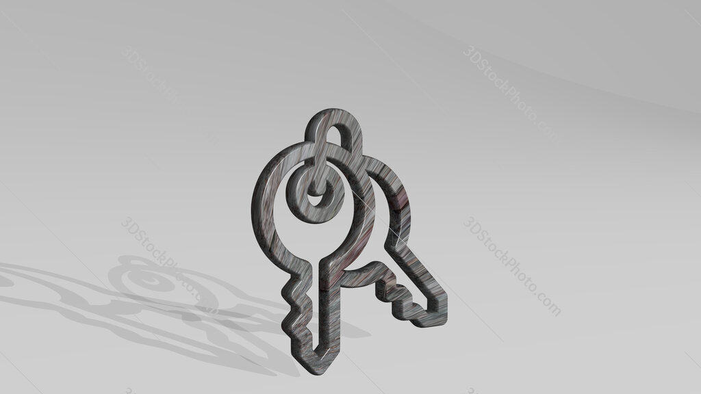 login keys 3D icon standing on the floor