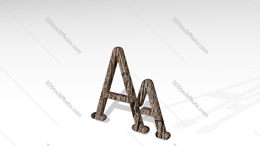 font size 3D icon standing on the floor