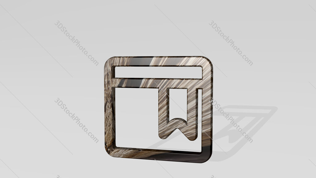 app window bookmark 3D icon standing on the floor