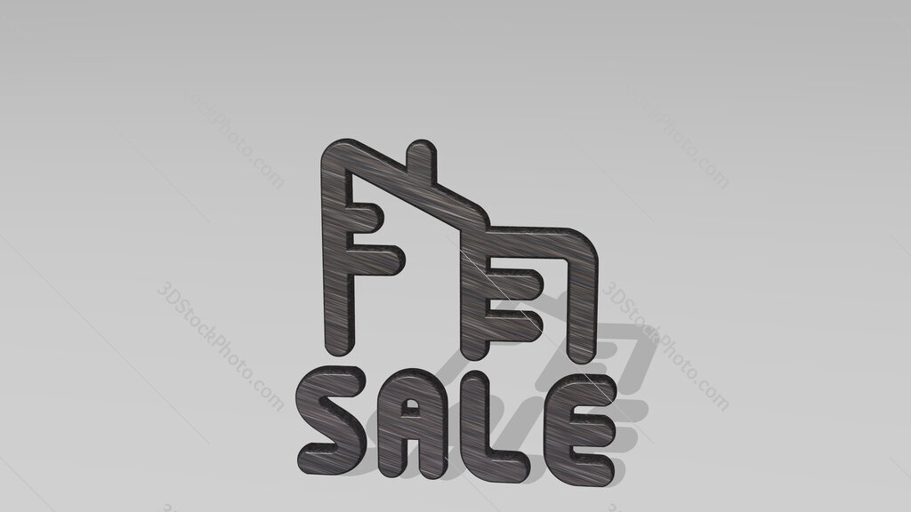 real estate sign building sale 3D icon standing on the floor