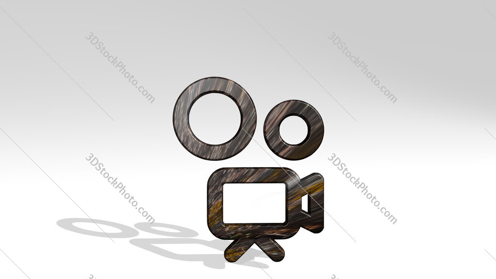 camera 3D icon standing on the floor