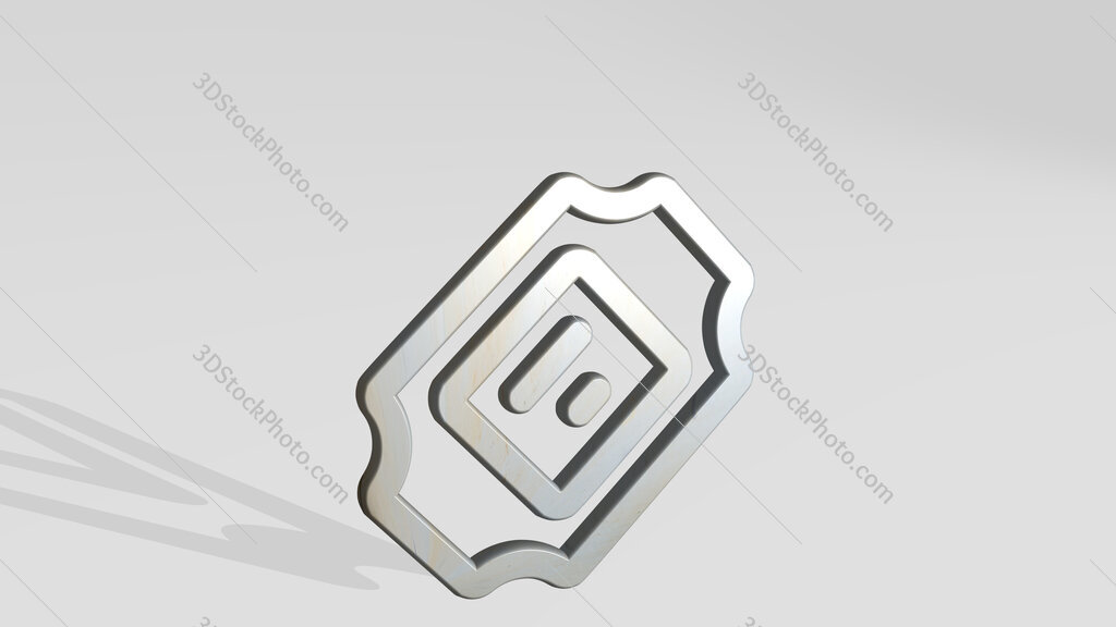 ticket 3D icon standing on the floor