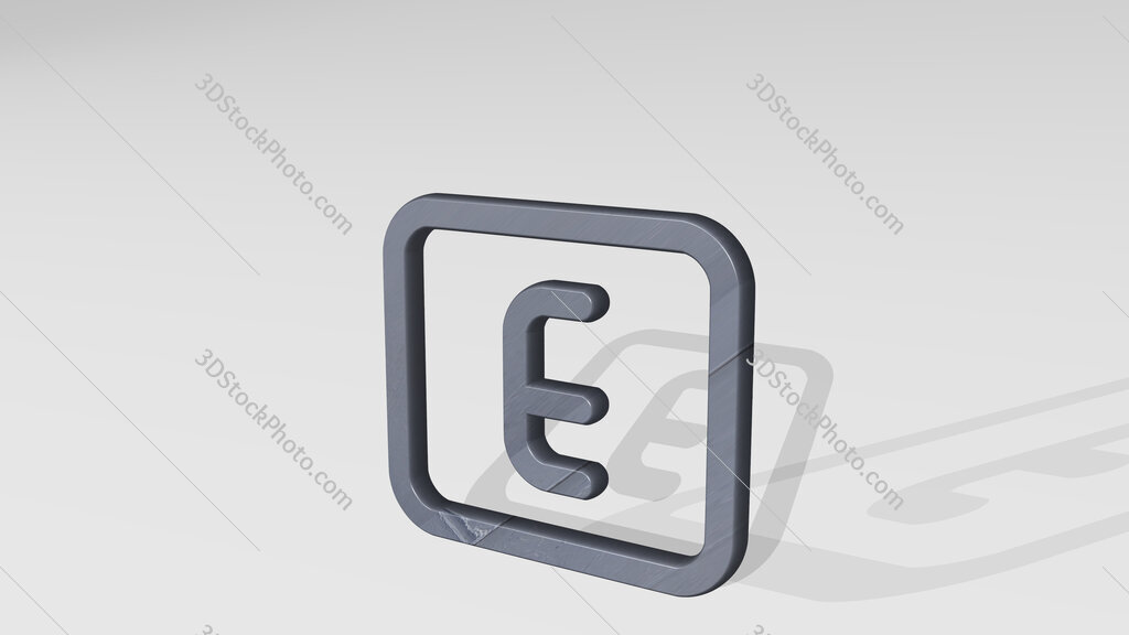 focus e 3D icon standing on the floor