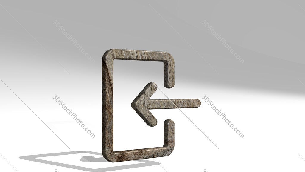 login 3D icon standing on the floor