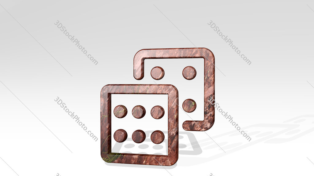board game dice 3D icon standing on the floor