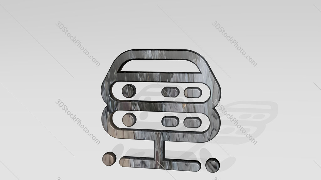 server 3D icon standing on the floor