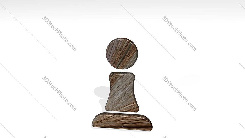 chess pawn 3D icon standing on the floor