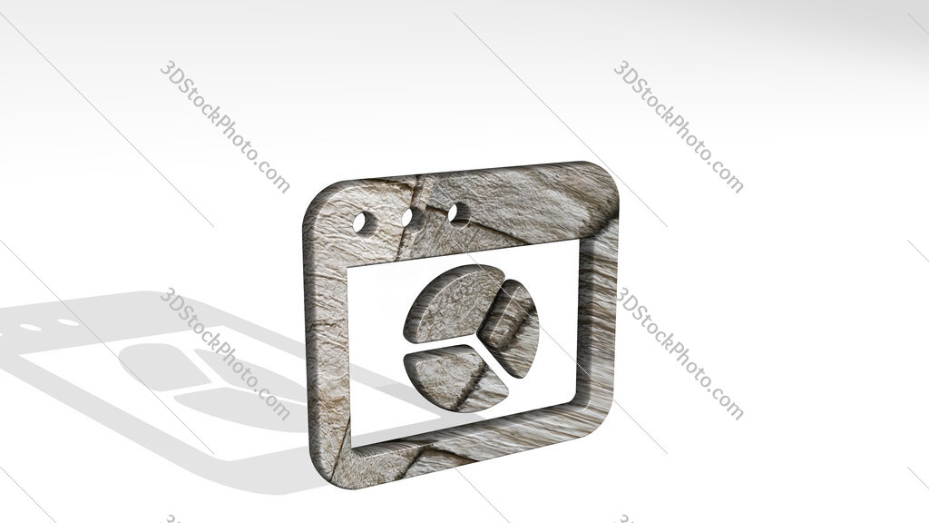 app window pie chart 3D icon standing on the floor