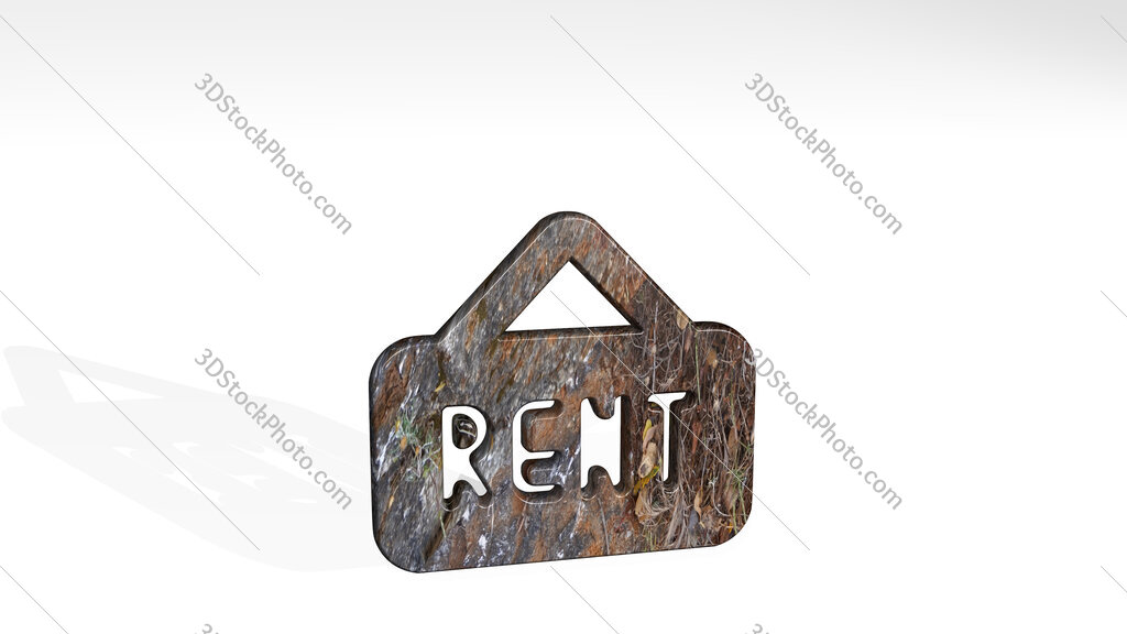 real estate sign board rent 3D icon standing on the floor