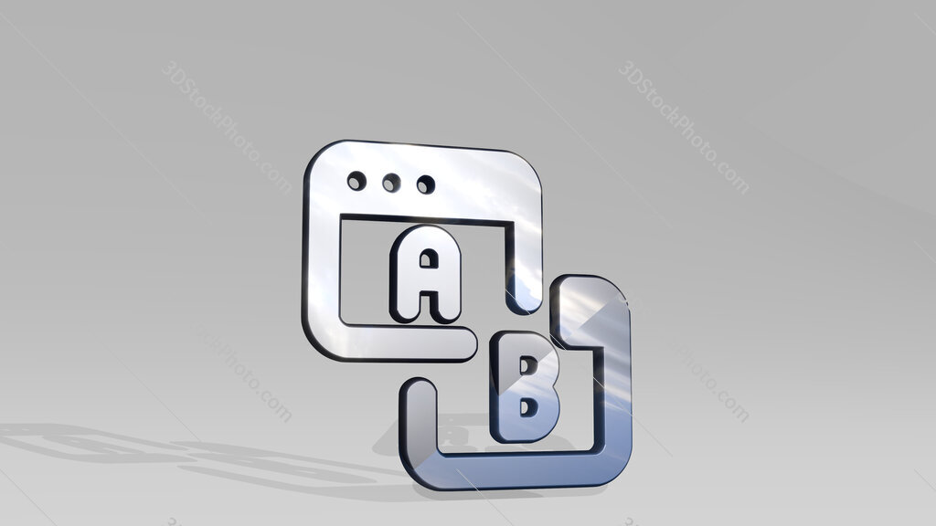 ab testing browsers 3D icon standing on the floor