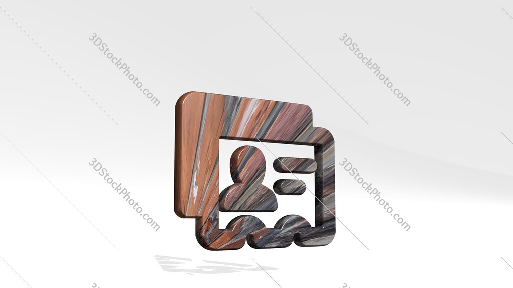 single neutral id card double 3D icon standing on the floor