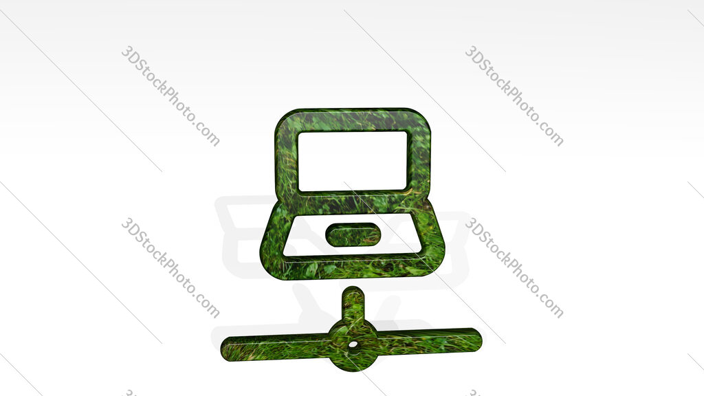 laptop 3D icon standing on the floor