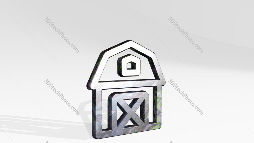 farming barn 3D icon standing on the floor