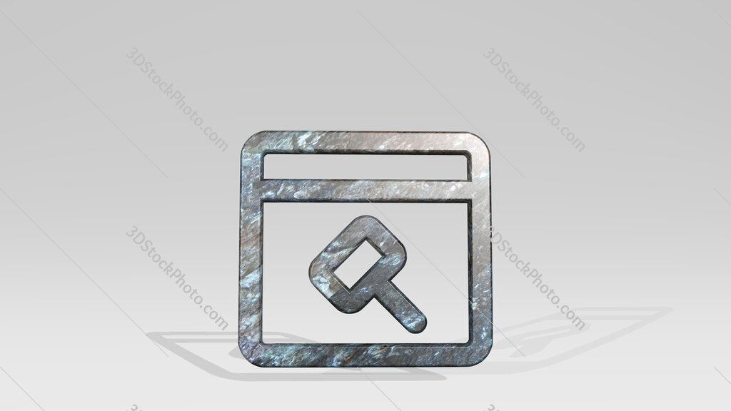 app window hammer 3D icon standing on the floor