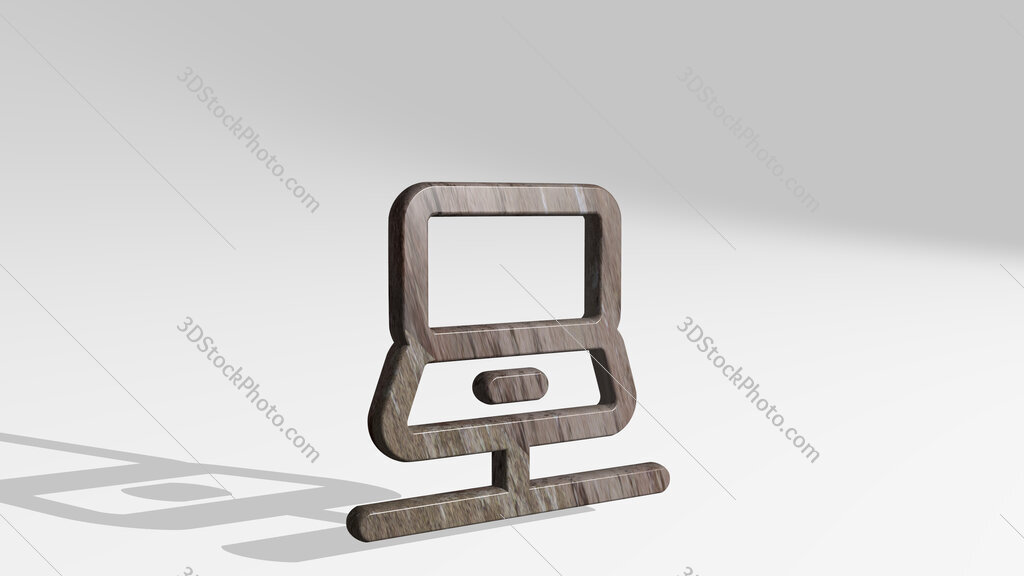 laptop 3D icon standing on the floor