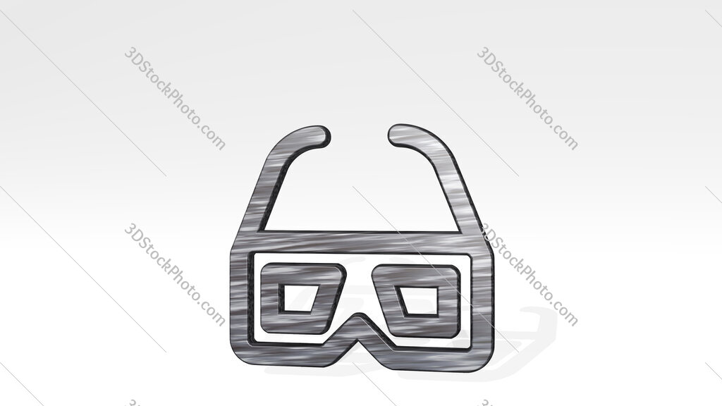 movies 3d glasses 3D icon standing on the floor