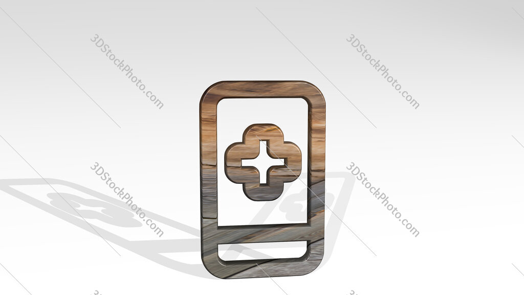 medical app smartphone 3D icon standing on the floor