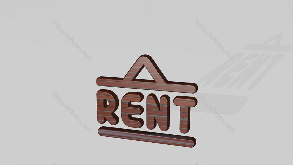 real estate sign board rent 3D icon standing on the floor