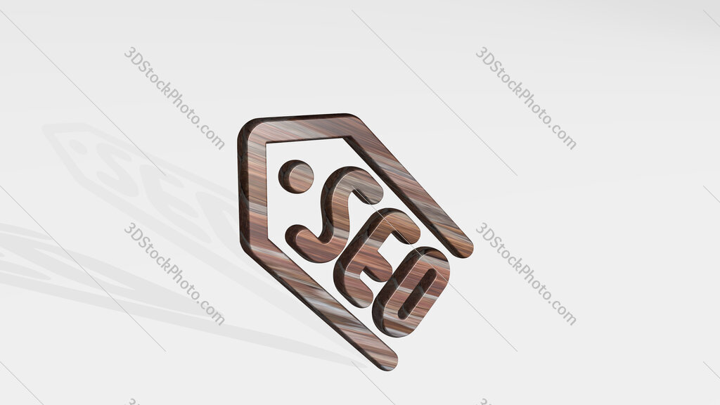 seo label 3D icon standing on the floor