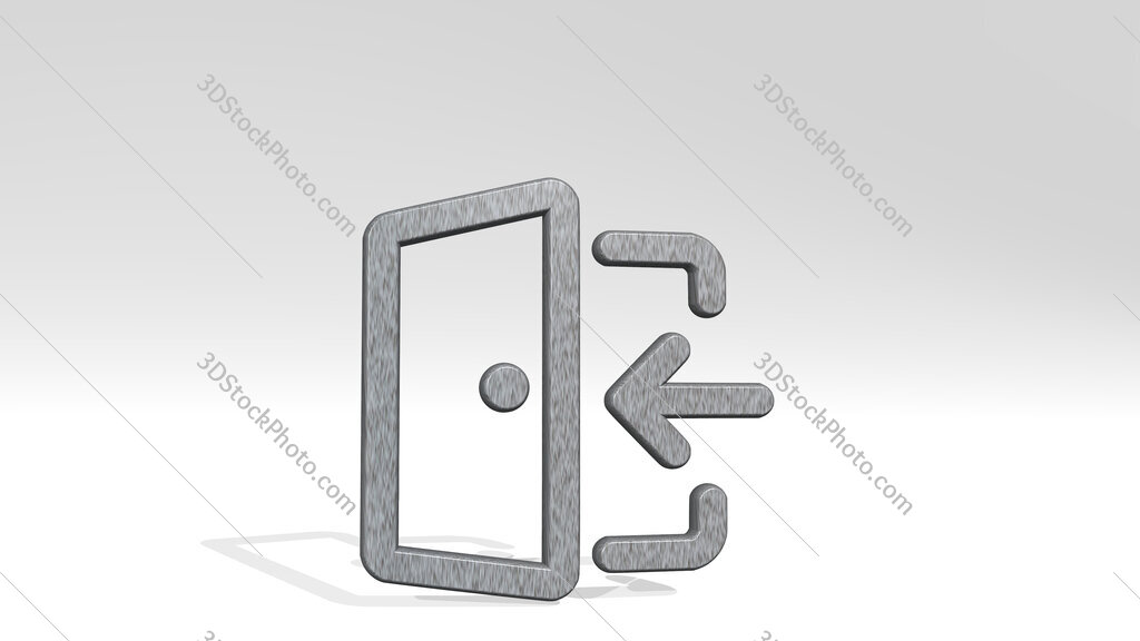 login 3D icon standing on the floor