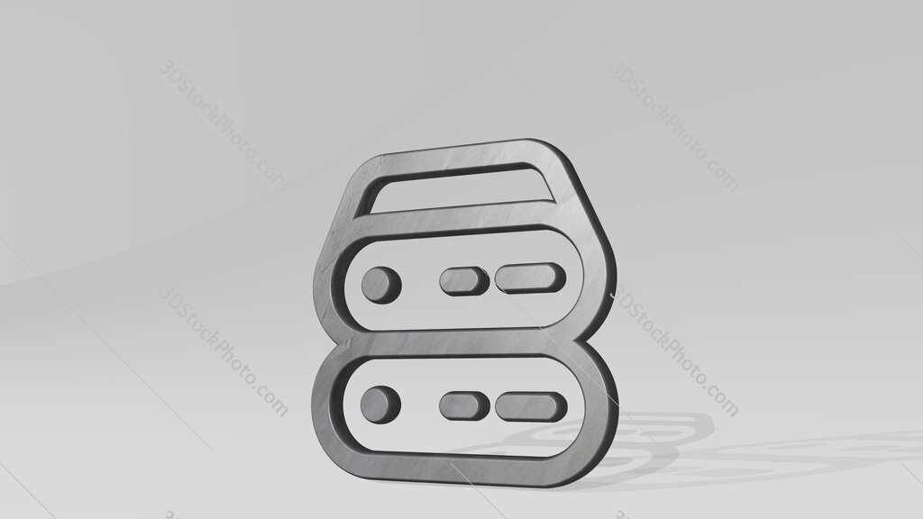 server 3D icon standing on the floor