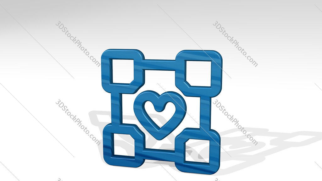 video game logo companion cube 3D icon standing on the floor