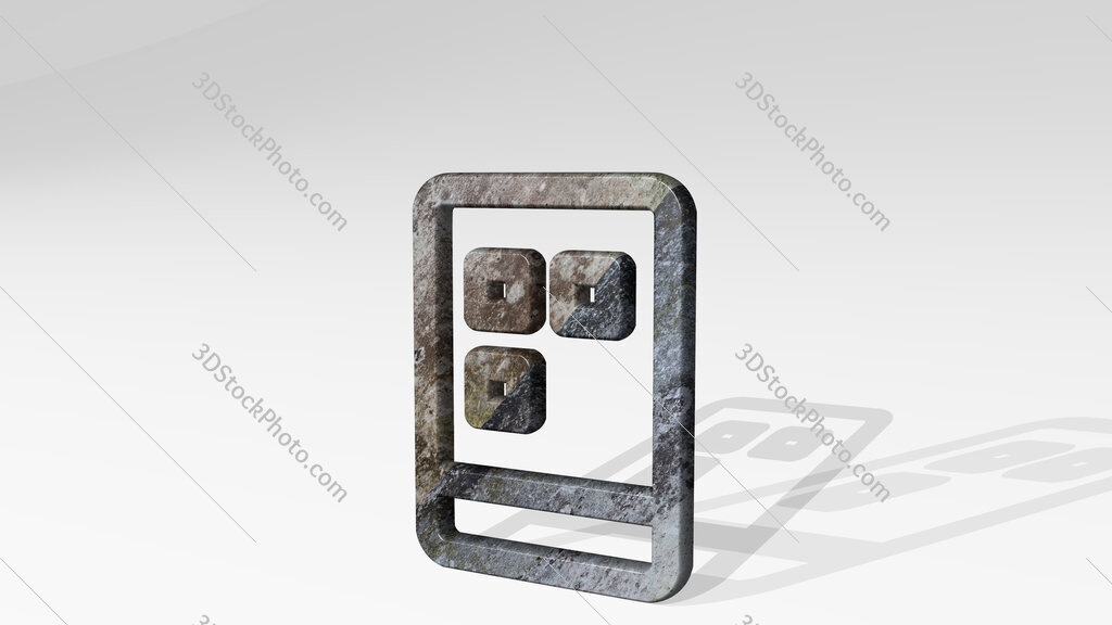 tablet 3D icon standing on the floor