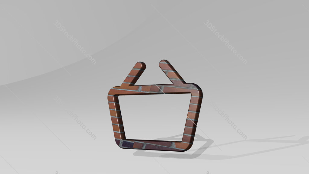 shopping basket 3D icon standing on the floor