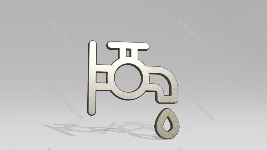 water protection faucet 3D icon standing on the floor
