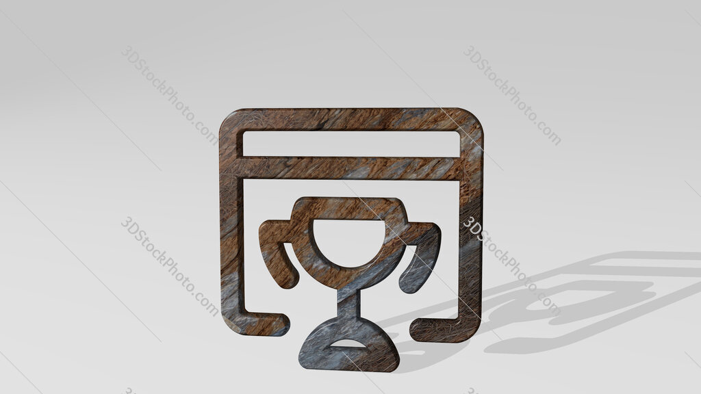 seo trophy 3D icon standing on the floor