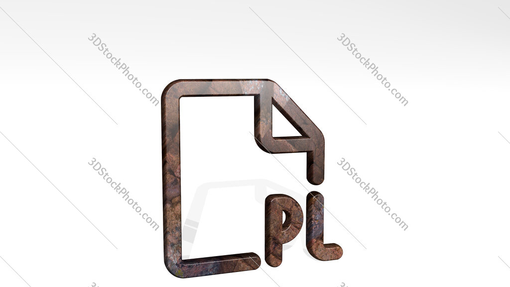 file pl 3D icon standing on the floor
