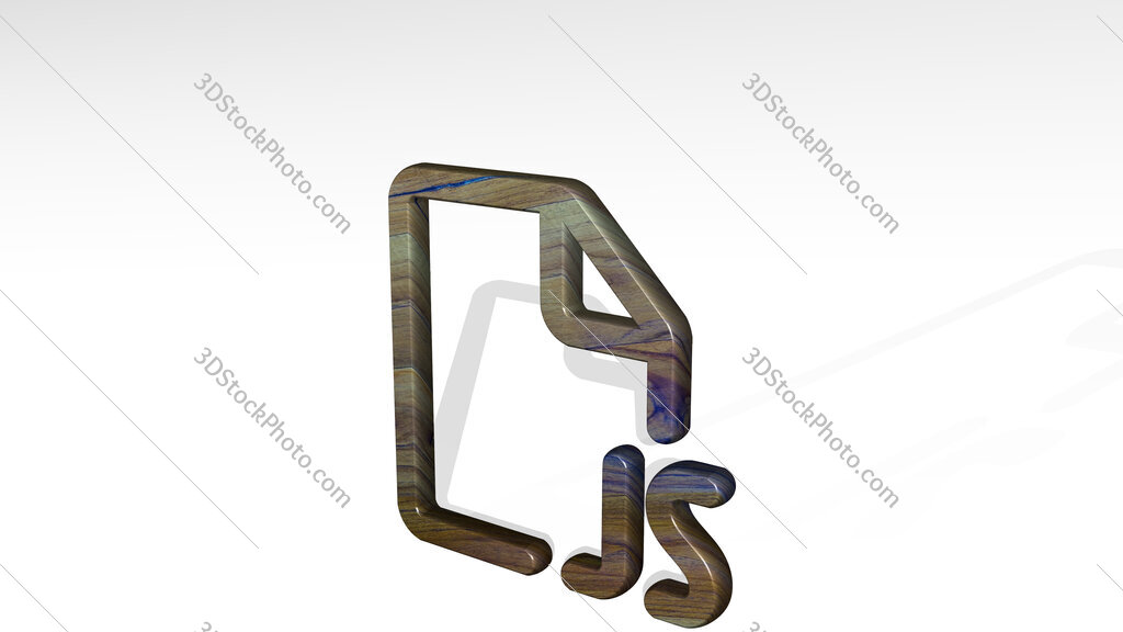 file js 3D icon standing on the floor